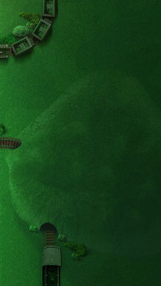 绿色草地火车H5背景图高清