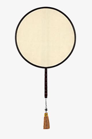 实物空白手绘团扇免抠