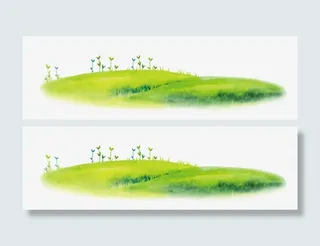 小清新绿色山丘免抠
