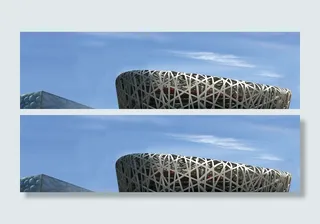 蓝天鸟巢水立方背景高清