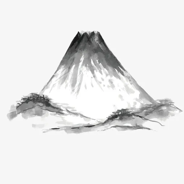 水墨图山水画免抠
