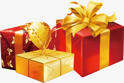 彩色喜庆节日礼物免抠