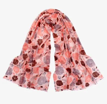 田园风混色碎花图案丝巾免抠