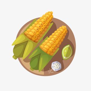 美味卡通烤玉米矢量图免抠