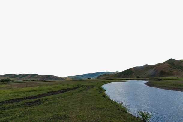 绿色江岸免抠