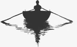 卡通划船小人免抠