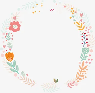 卡通花环边，框免抠