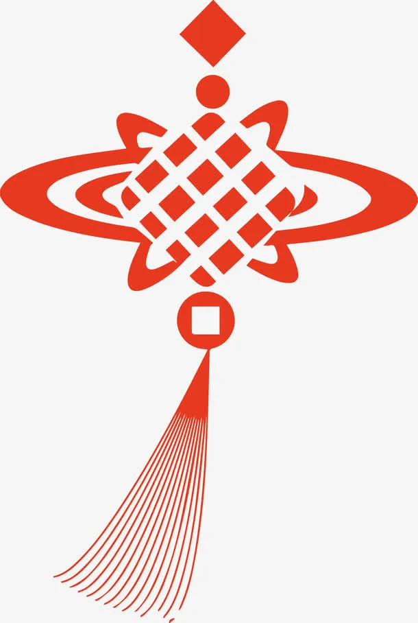 中国结底纹贴纸设计免抠