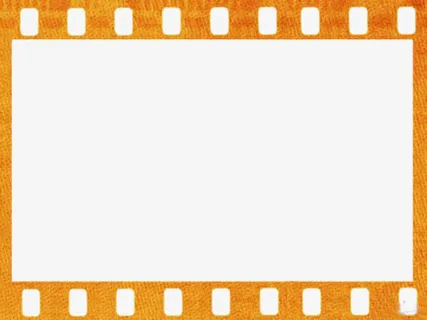 橙色电影框边框免抠