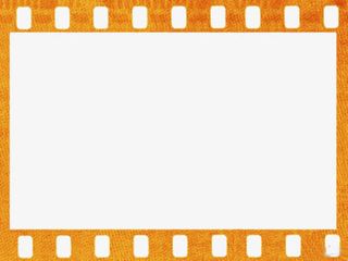 橙色电影框边框免抠