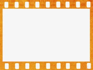 橙色电影框边框免抠