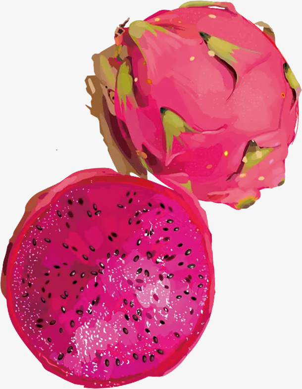 火龙果水果切开的火龙果免抠