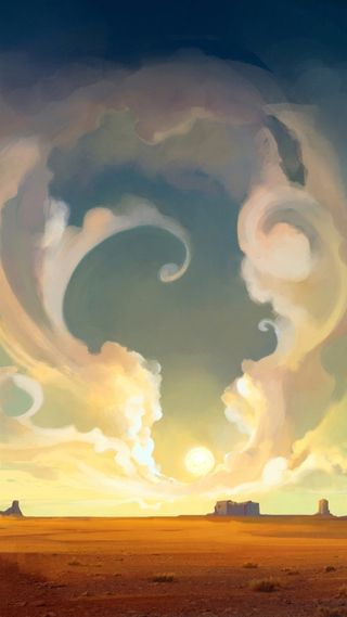 手绘漫画梦幻天空H5背景高清