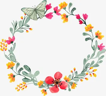 春暖花开花朵圆环免抠