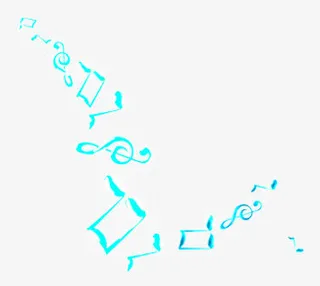 蓝色流动音符七夕情人节免抠