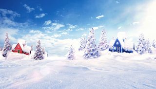 梦幻卡通雪地背景高清