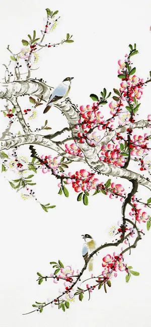 国画桃花免抠
