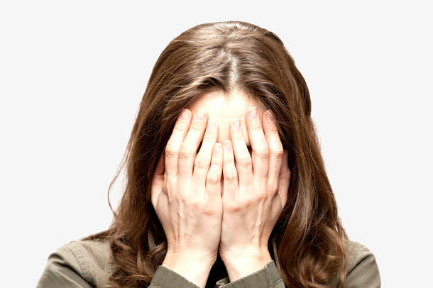 实物焦虑的女人免抠