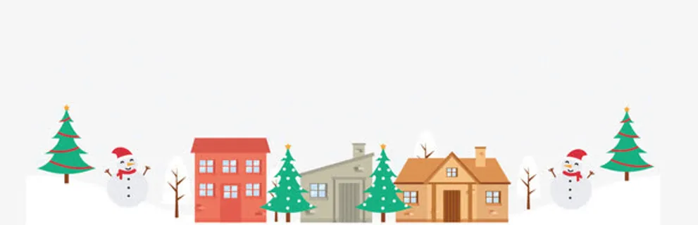 村庄大雪矢量暴雪免抠