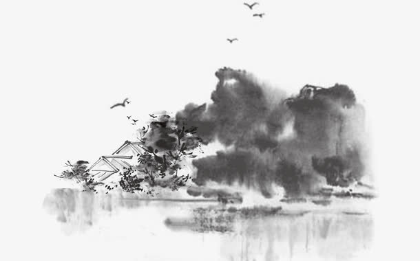 中国风山水免抠