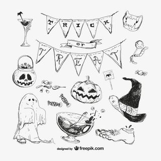 万圣节手绘矢量图免抠