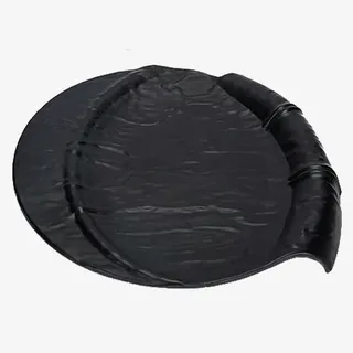 黑色底纹立体简约家用陶瓷盘子免抠