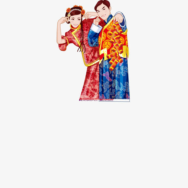 中国传统新郎新娘免抠