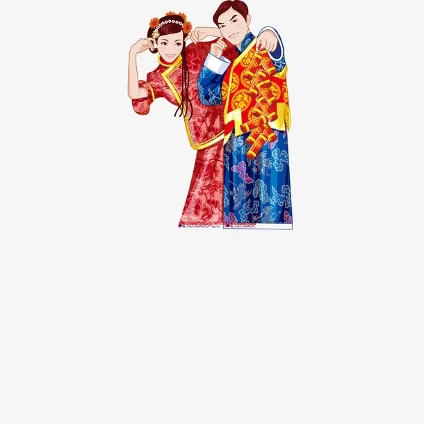 中国传统新郎新娘免抠