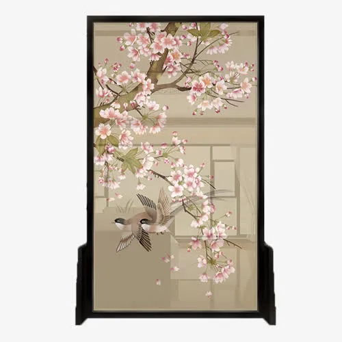 时尚梅花透明屏风免抠