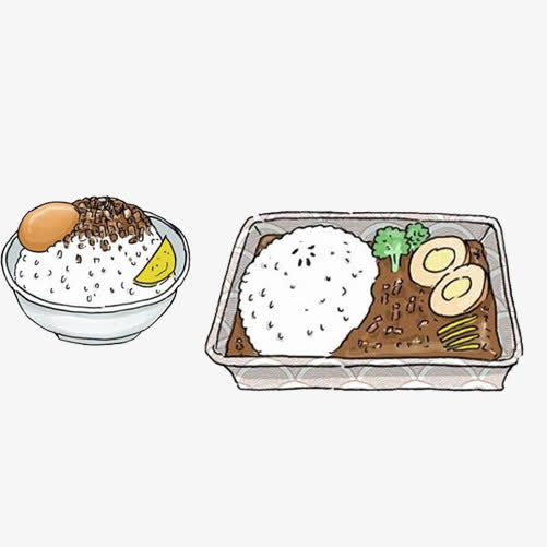 咖喱盖饭手绘画素材图片免抠