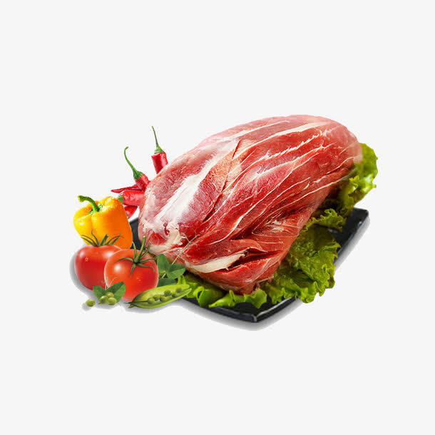 生鲜牛肉和蔬菜免抠