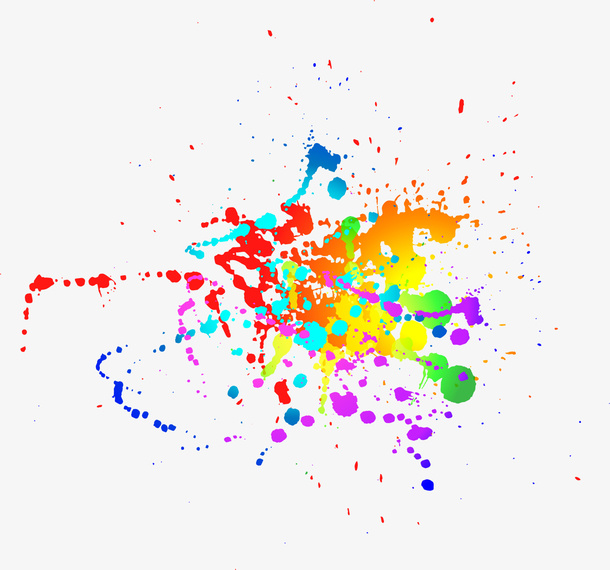 多彩颜料水彩免抠