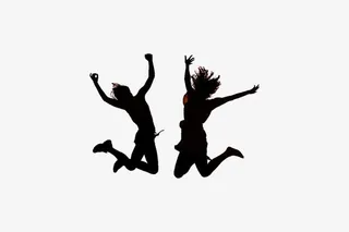 两个跳起来的人免抠