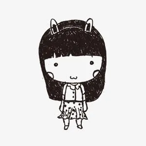 线描卡通人物免抠