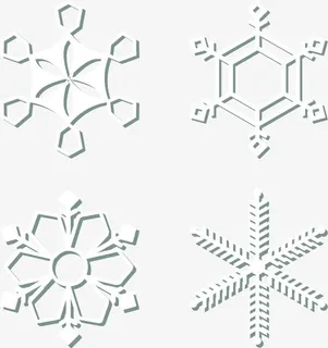 白色雪花矢量漫天飞雪素材免抠