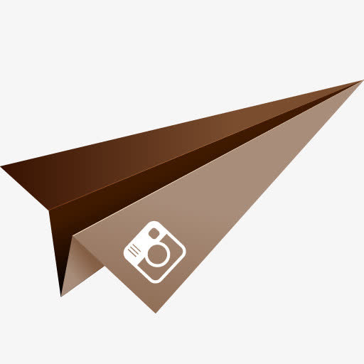 布朗Instagram折纸纸飞免抠