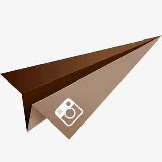 布朗Instagram折纸纸飞免抠