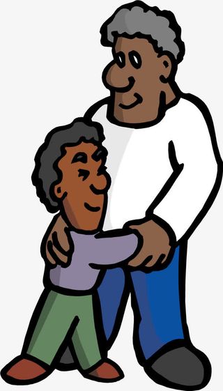 矢量卡通父子3免抠