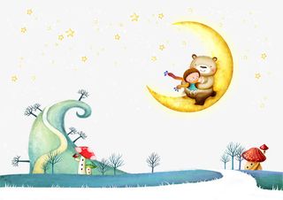 月亮上的小熊免抠