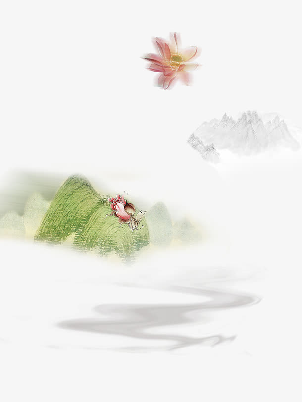 中国风水墨画免抠