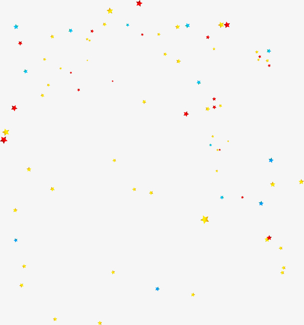 多彩漂浮星星免抠