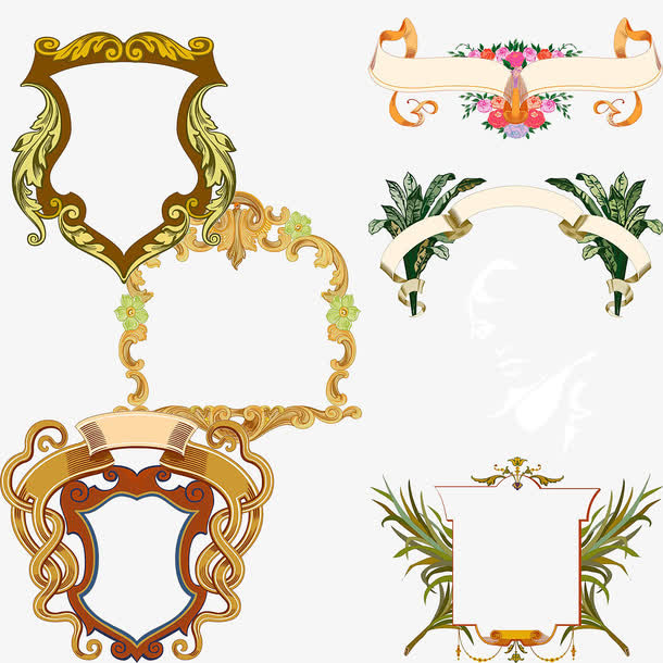 各类复古边框免抠