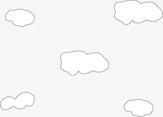 白色云朵简笔画免抠