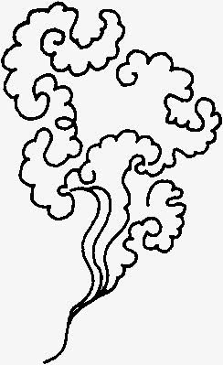 黑色复古祥云形状纹理免抠