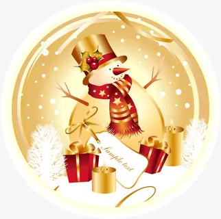 冬季圣诞雪花雪人标签吊牌免抠