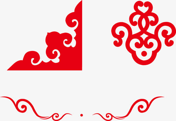 花纹纹理边框剪纸免抠装饰中国风元素