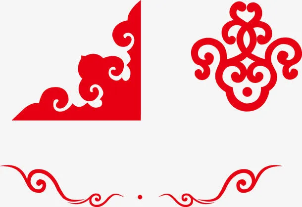 花纹纹理边框剪纸免抠装饰中国风元素