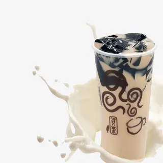 奶茶溅起仙草奶茶免抠