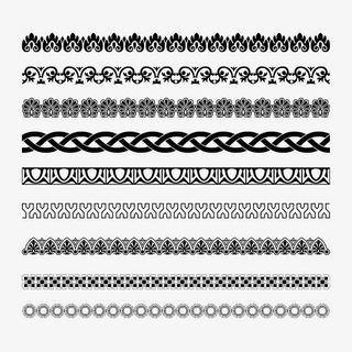 矢量黑色简单花纹合集素材免抠
