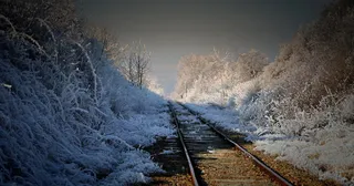 环境渲染效果轨道冬天雪景免抠